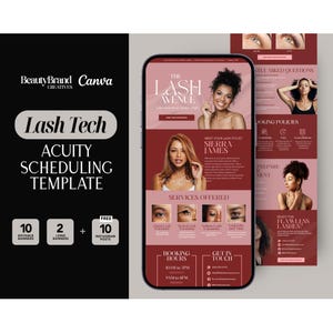 Acuity Scheduling Template Lash Artist Booking Site Template Editable Acuity Scheduling DIY Canva Template Lash Salon Scheduling Template