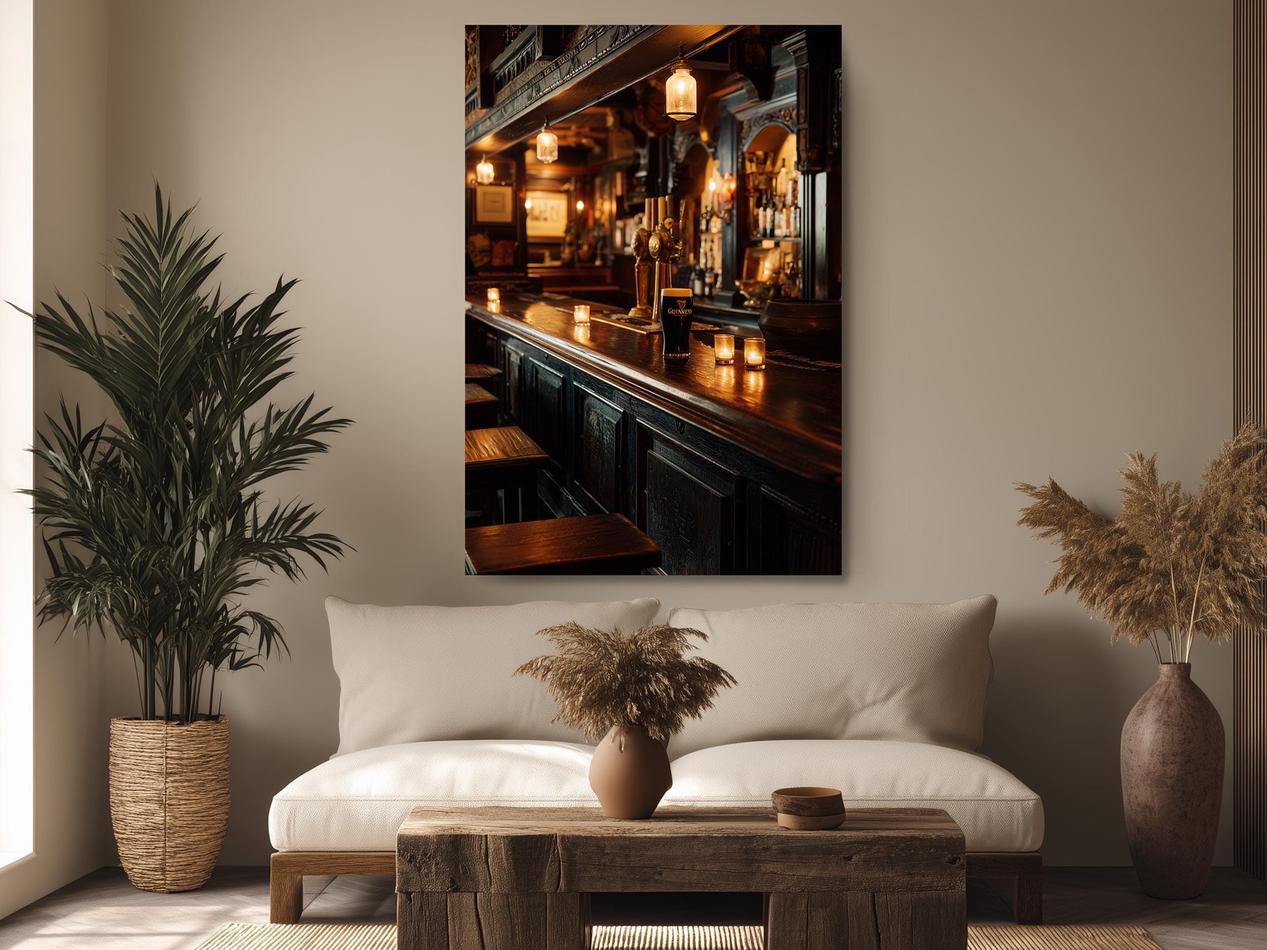 Guinness Pint Wall Art, Irish Pub Canvas Print - Vintage Bar ...