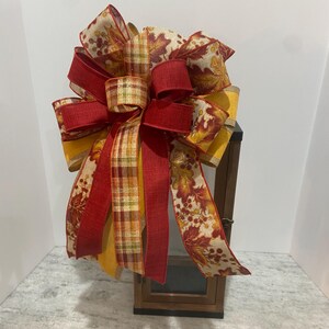 Fall Lantern Bow, Autumn Wreath Accent, Rustic Decor