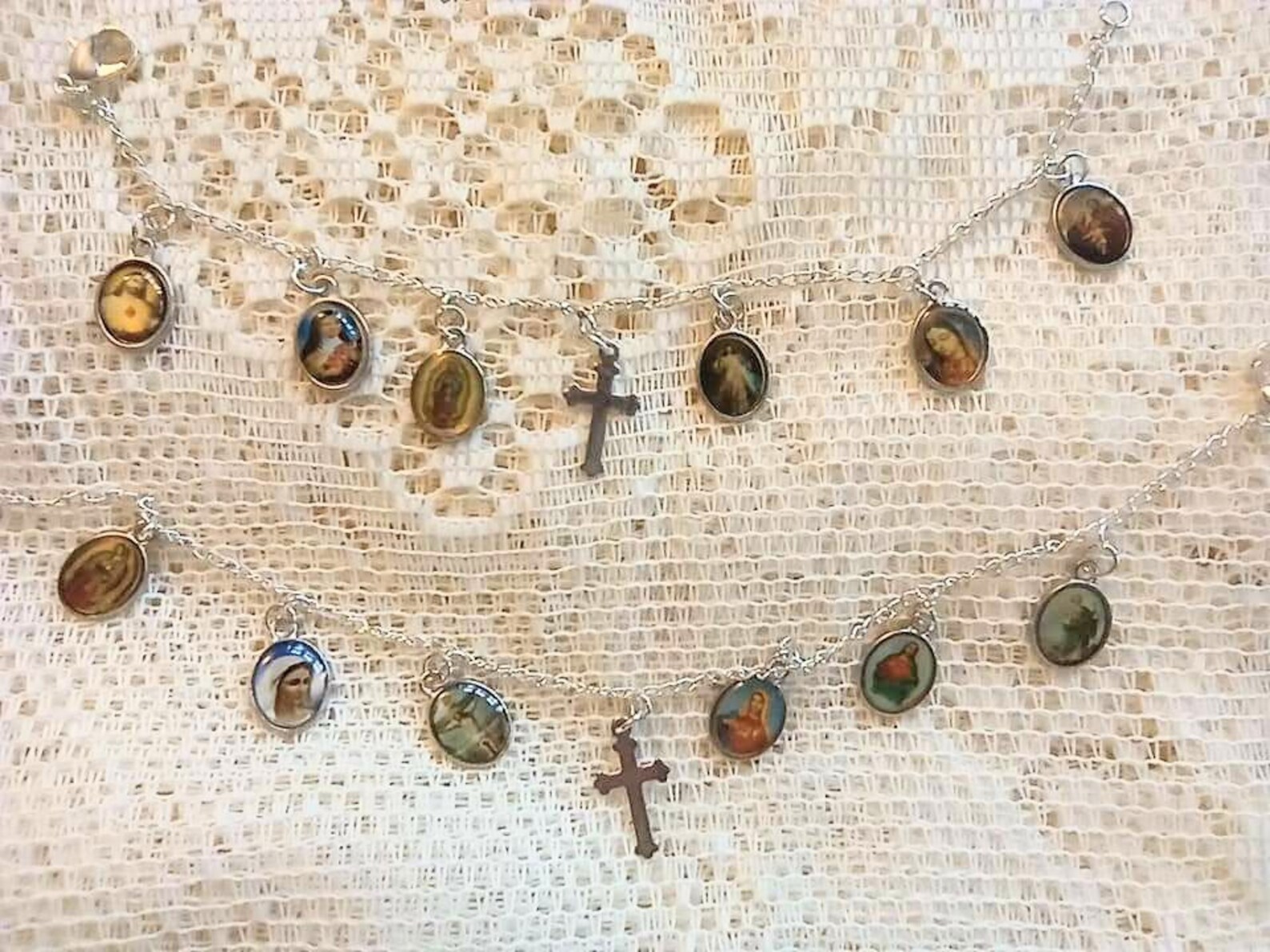 RELIGIOUS Christian Catholic Charm BRACELETS With 6 Icon Etsy Hong Kong