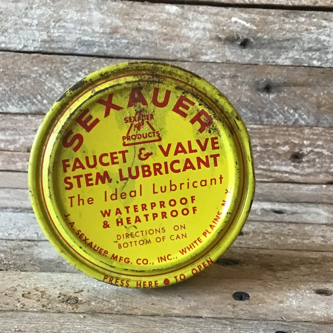 Vintage Plumbers Faucet, Stem and Seal Lubricant Tin Sexauer Tin Etsy