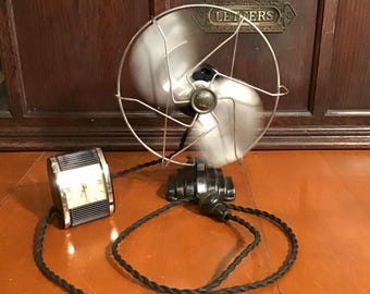 Wolverine single speed desk fan, open cage design. Lubricated cleaned. new power cord, ready for a new life. inches wide.