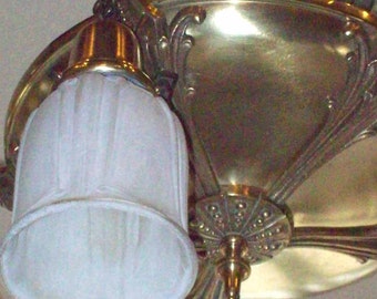Vintage 5 Light Brass Ceiling Fixture Light