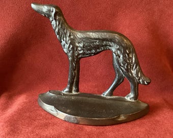 Cast Metal Bookend Airedale Dog Pal Cast Iron Vintage Old Library Office Decor Desk Library Book Holder Great Patina