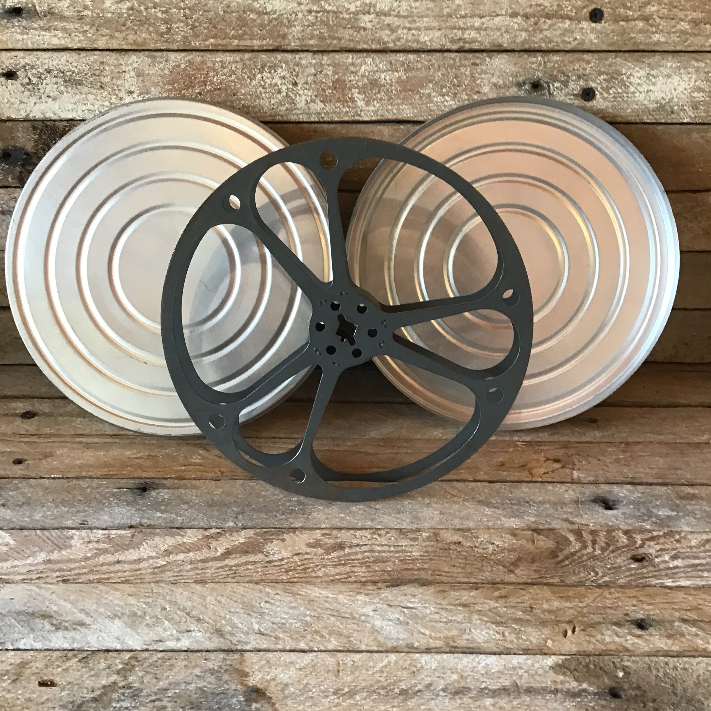 Vintage GOLDBERG Metal 16mm Movie Film Reel 10.5 Diameter Goodyear Rubber  Co. 