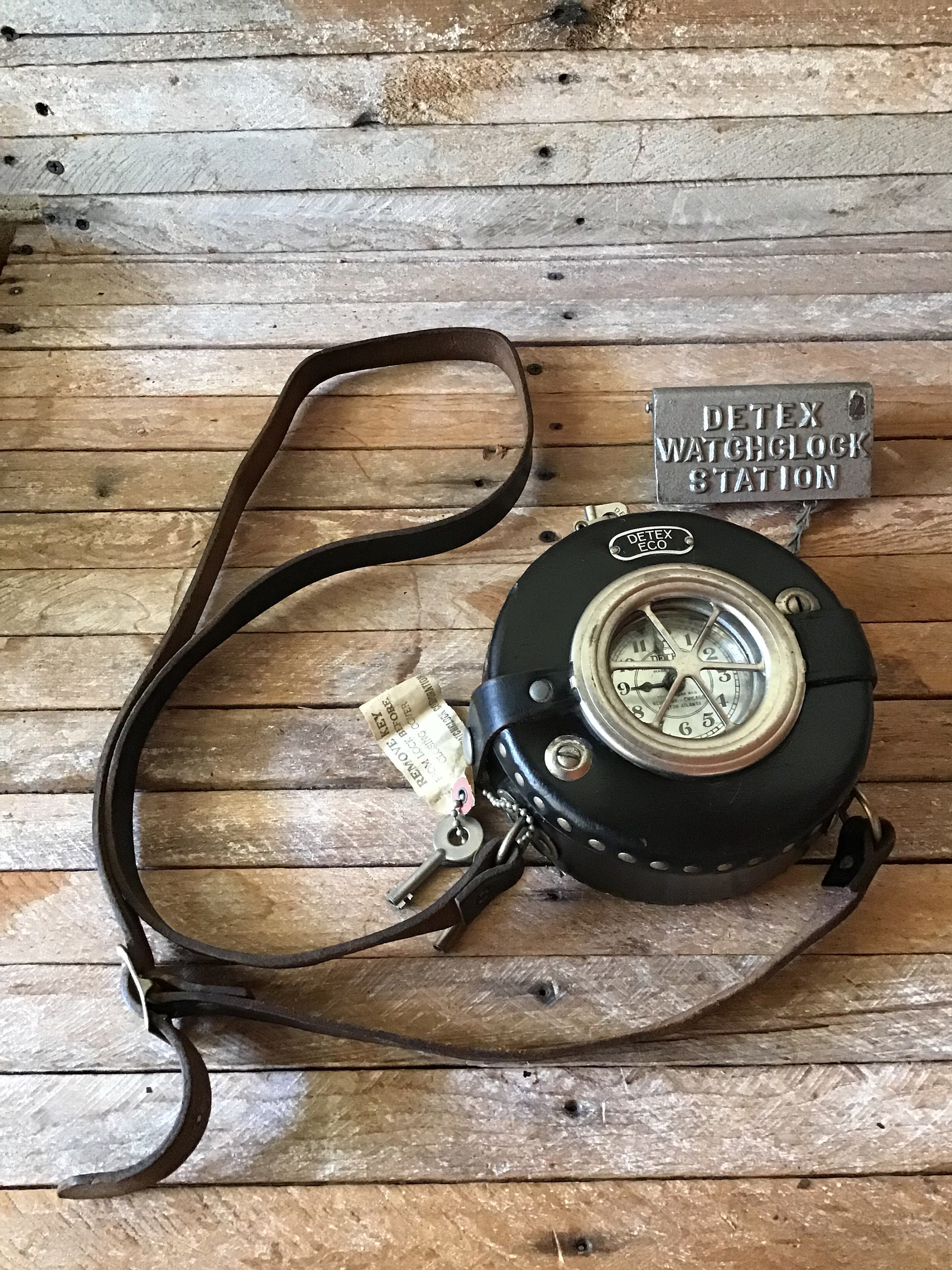 Vintage Detex Eco Watchclock Key Station and Complete Set of Keys
