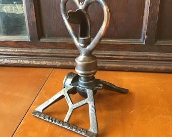 Heart Lawn Sprinkler, cast iron and brass vintage water sprinkler, vintage all metal for yard and garden. Authentic early yard care WB Allen