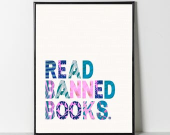 Read Banned Books – Bold Printable Wall Art