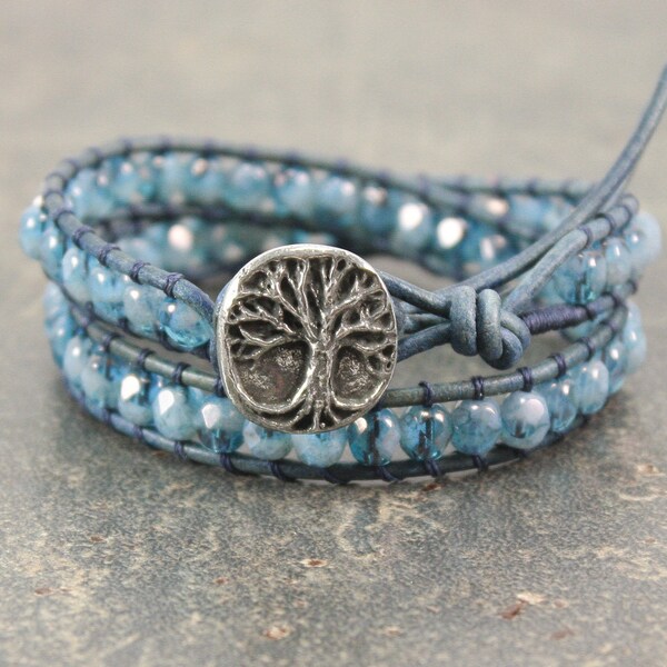 Tree of Life Jewelry Silver Blue Turquoise Tree of Life Bracelet