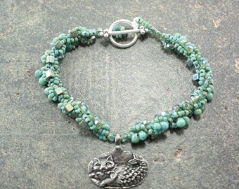 Mermaid Cat Bracelet Silver Bronze Turquoise Mercat Jewelry Unique Mermaid Jewelry