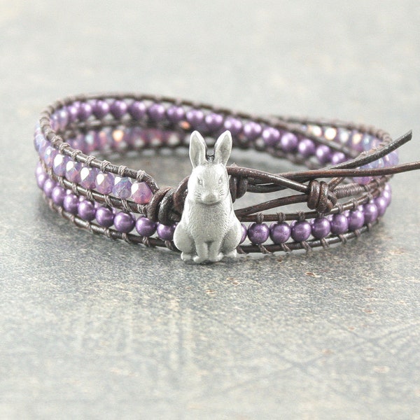 Bunny Leather Bracelet Etsy