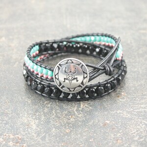 Southwest Turtle Bracelet Silver Coral Turquoise Black Turtle Jewelry image 2