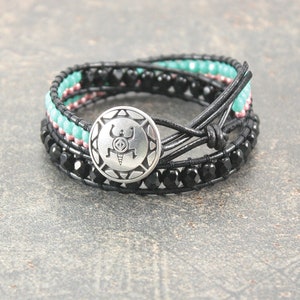 Southwest Turtle Bracelet Silver Coral Turquoise Black Turtle Jewelry image 5