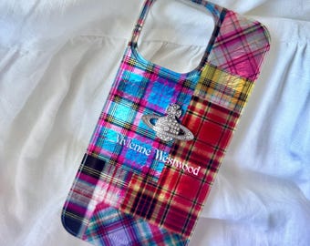 Vivienne Westwood ケース キティ Vivienne Westwood Fashion Kitty Colourful Plaid Phone Case