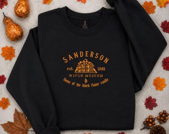 Sanderson Witch Museum Embroidered Sweatshirt | Hocus Pocus Inspired Crewneck | Spooky Season Halloween Sweatshirt