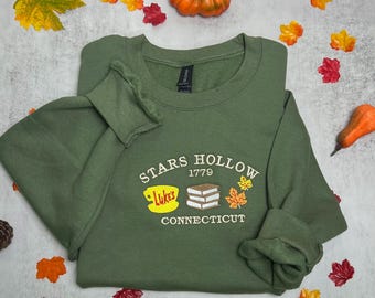 Stars Hollow Embroidered Sweatshirt: Gilmore Girls Inspired Fall Apparel