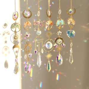 Crystal Suncatcher: Rainbow Prism Window Hanging, Boho Decor