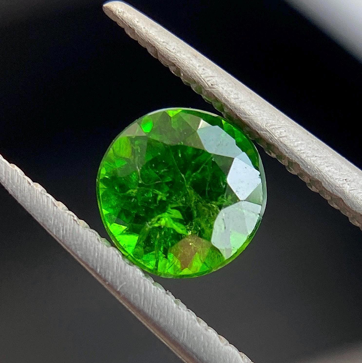 0.7 carat Rare demantoid garnet , natural green garnet -open color - collector quality