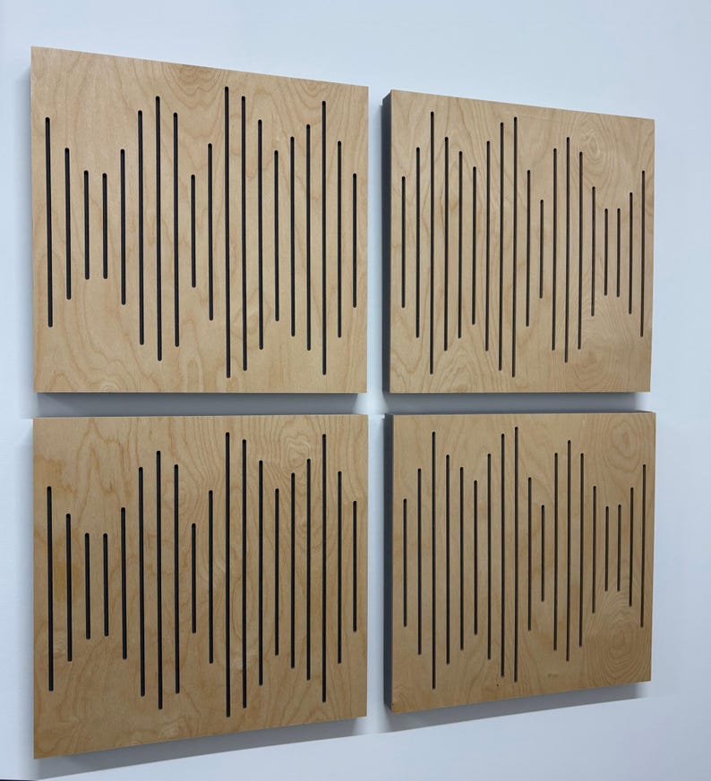 Acoustic Wall Panels – Set of 4 Sound Absorbing Wood Panels – Sound ...