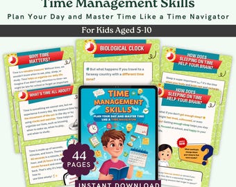 Time Management eBook for Kids: Ages 5-10, Life Skills (Digital Download)