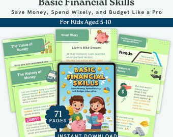 Kids&#39; Financial Literacy eBook: Ages 5-10, Save, Spend & Budget
