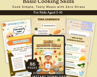 Kids Cooking Skills eBook: Simple, Tasty Recipes (Ages 5-10) (Digital Download