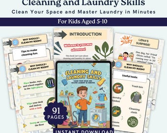 Kids&#39; Cleaning & Laundry Skills eBook: Ages 5-10 (Digital Download)