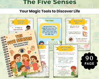 Five Senses Workbook | Science Activities for Kids | Human Body Printable | Homeschool Learning