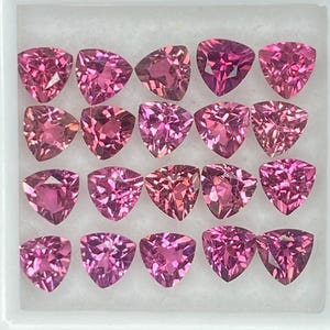 Pink Tourmaline Trillion Cut Gemstone - Faceted Loose Stones, Natural Gemstones For Jewelry 4mm 5mm 6mm
