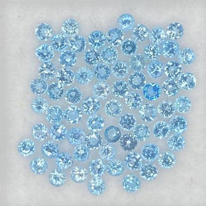 2mm Swiss Topaz Round Brilliant Cut Gemstone - Faceted Loose Stone, Natural Blue Gemstones for Jewelry