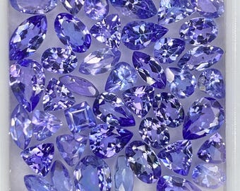 Mix Shape Tanzanite Gemstone Lot, AAA Natural Faceted tanzanite Loose Stone 3x5-6x8mm