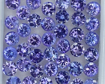 3 mm - 4 mm Tanzanit okrągły o szlifie brylantowym - naturalny niebieski tanzanit fasetowany luźny kamień