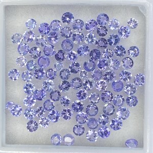 2mm Tanzanite Round Brilliant Cut Gemstone - Natural Tanzanite Faceted Loose Stone for Jewelry
