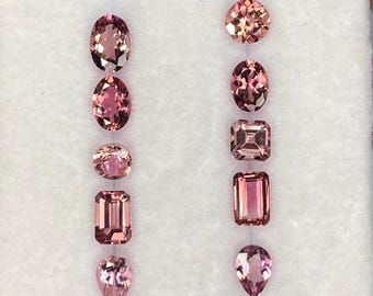 Natural Pink Tourmaline Gemstone Mix Lot, peach tourmaline Faceted Loose Stone for jewelry