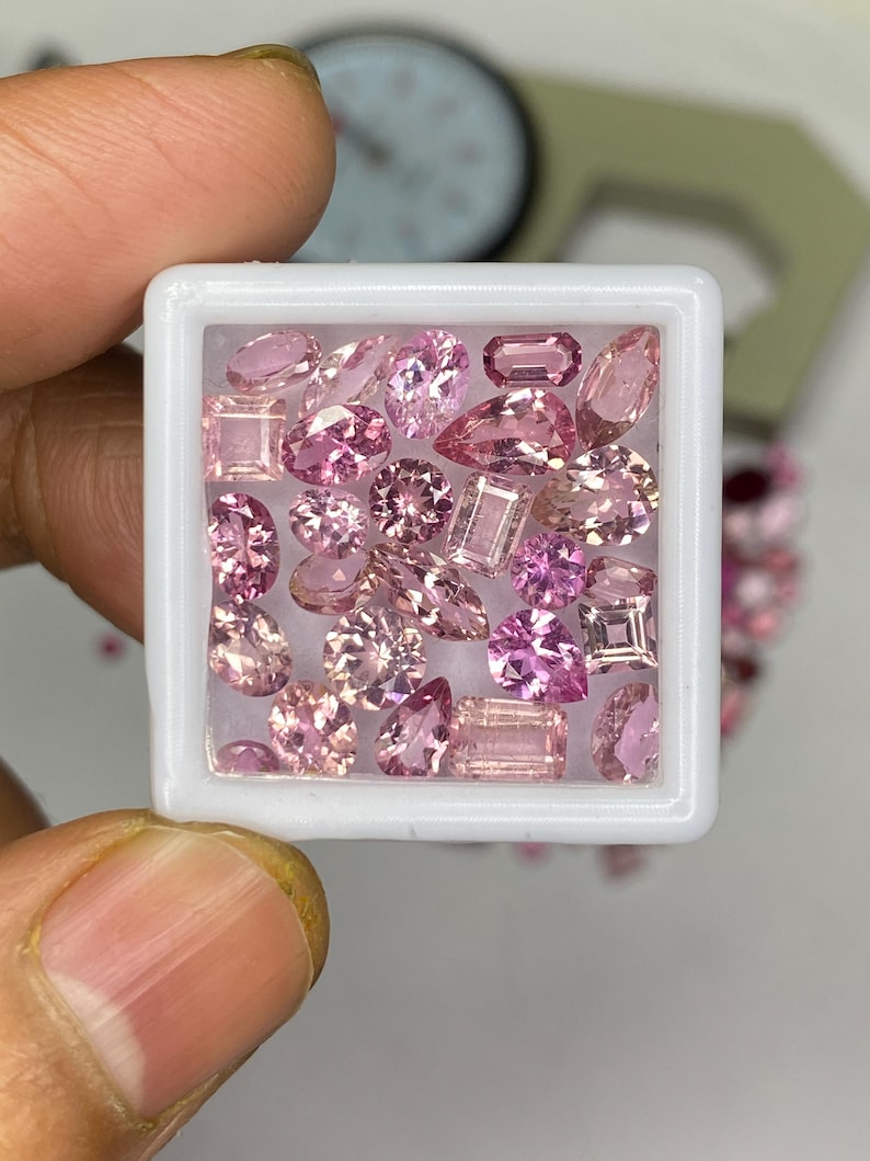 Pink Tourmaline Gemstone Mix Shape Lot, Natural Faceted tourmaline Cut Loose Stone 3x5-8x10mm