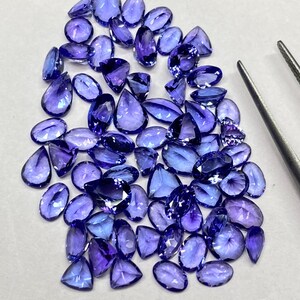 AAA Tanzanite mix Gemstone, Faceted tanzanite cut Stone, Natural loose gemstones Lot 7x5-6x8mm
