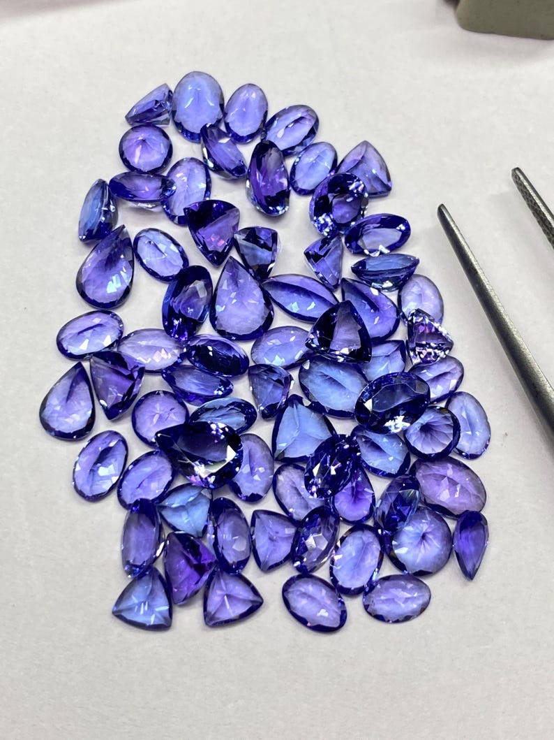 AAA Tanzanite mix Gemstone, Faceted tanzanite cut Stone, Natural loose gemstones Lot 7x5-6x8mm