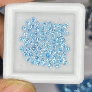 2mm Swiss Topaz Round Brilliant Cut Gemstone - Faceted Loose Stone, Natural Blue Gemstones for Jewelry