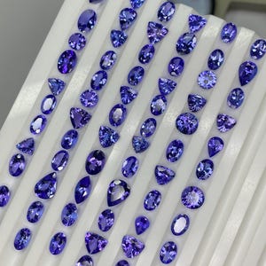 AAA Tanzanite mix Gemstone, Faceted tanzanite cut Stone, Natural loose gemstones Lot 7x5-6x8mm