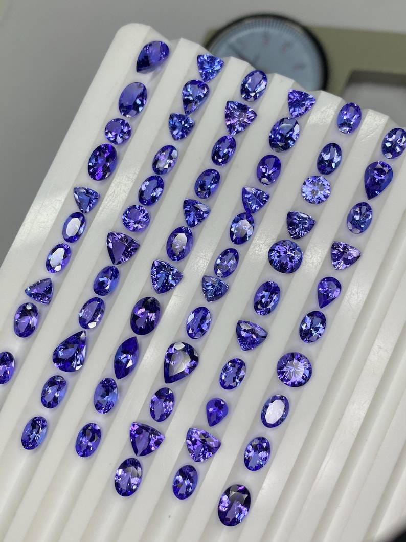 AAA Tanzanite mix Gemstone, Faceted tanzanite cut Stone, Natural loose gemstones Lot 7x5-6x8mm