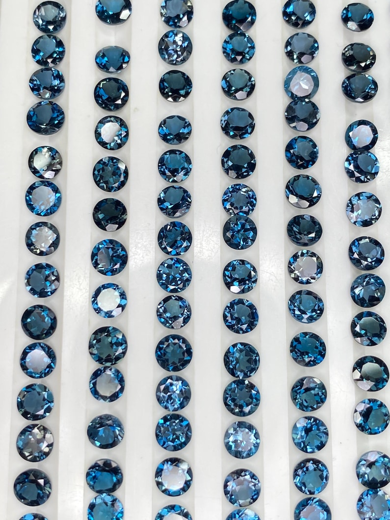 Natural London Blue Topaz Round brilliant cut - assorted gemstone Lot, Faceted Loose Stone 5mm-10mm