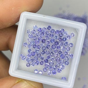 2mm Tanzanite Round Brilliant Cut Gemstone - Natural Tanzanite Faceted Loose Stone for Jewelry