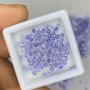 2mm Tanzanite Round Brilliant Cut Gemstone - Natural Tanzanite Faceted Loose Stone for Jewelry