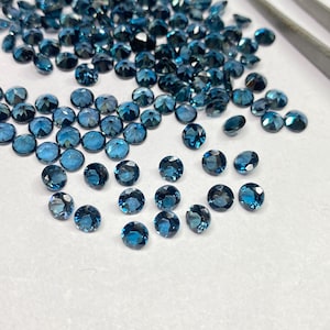 Natural London Blue Topaz Round brilliant cut - assorted gemstone Lot, Faceted Loose Stone 5mm-10mm