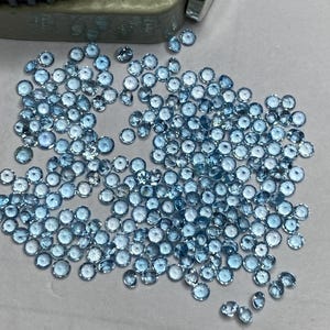 2mm Swiss Topaz Round Brilliant Cut Gemstone - Faceted Loose Stone, Natural Blue Gemstones for Jewelry
