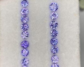 Natural Tanzanite Gemstone – Round Brilliant Cut, AAA Grade, Loose Stone 3mm 4mm 5mm
