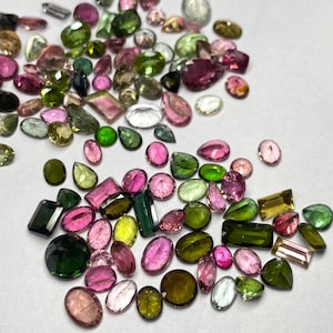 Mix Shape Tourmaline Gemstone Cut, Natural Faceted tourmaline Lot, Multi Color Loose Stone 3x5-8x10mm