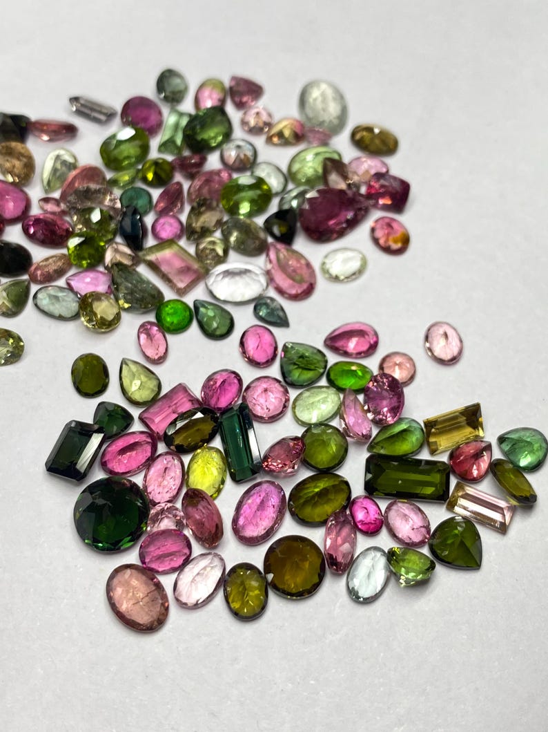 Mix Shape Tourmaline Gemstone Cut, Natural Faceted tourmaline Lot, Multi Color Loose Stone 3x5-8x10mm
