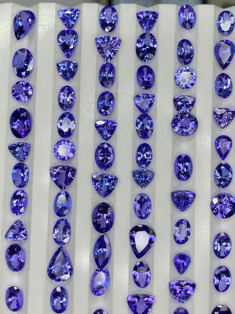 AAA Tanzanite mix Gemstone, Faceted tanzanite cut Stone, Natural loose gemstones Lot 7x5-6x8mm