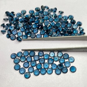 Natural London Blue Topaz Round brilliant cut - assorted gemstone Lot, Faceted Loose Stone 5mm-10mm
